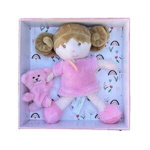 Jolijou Doll Demoiselle Rose Doll Plush With Bear  Paris France Baby Toy…